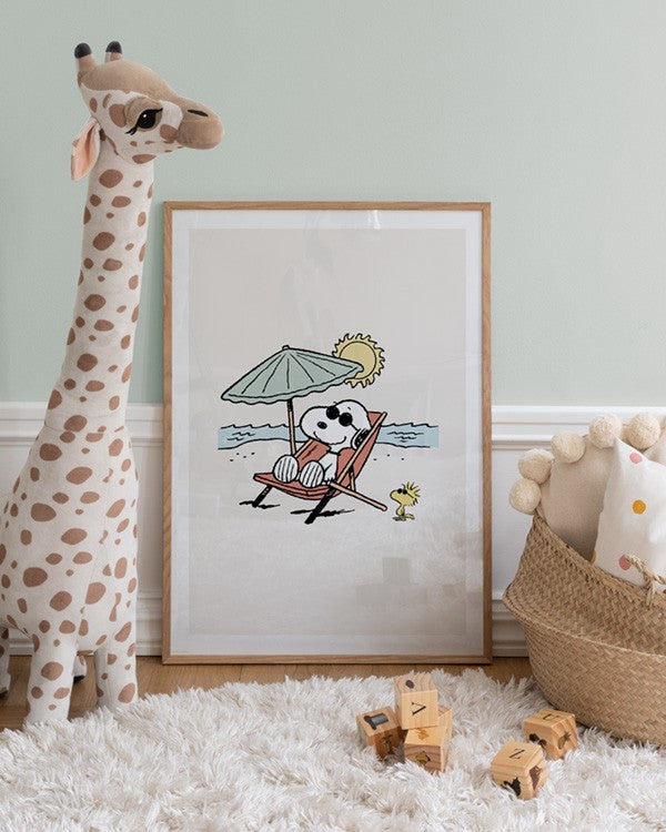 Snoopy on the Beach Poster