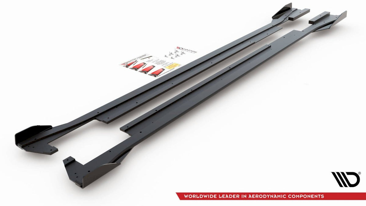 Maxton Design - Aftermarket Street PRO Side Skirt Diffusers + Flaps Volkswagen Arteon R-Line Sedan / Shooting Brake Mk1