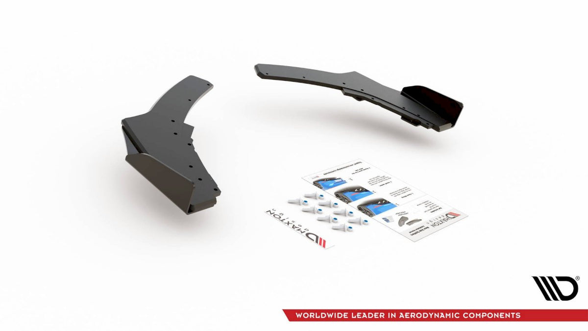 Maxton Design - Aftermarket STREET PRO DURABILITY REAR SIDE SPLITTERS V2 (+FLAPS) BMW 1 F20 M-PACK FACELIFT / M140I (2015-2019)