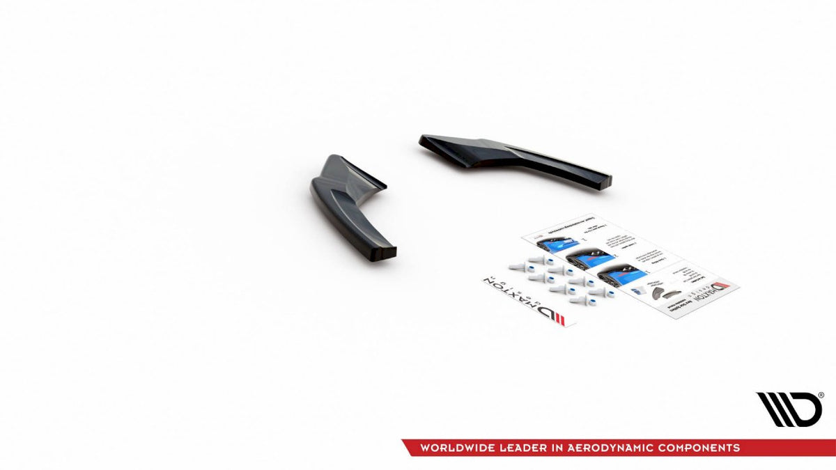 Maxton Design - Aftermarket REAR SIDE SPLITTERS V.1 + FLAPS VW GOLF 8 GTI CLUBSPORT