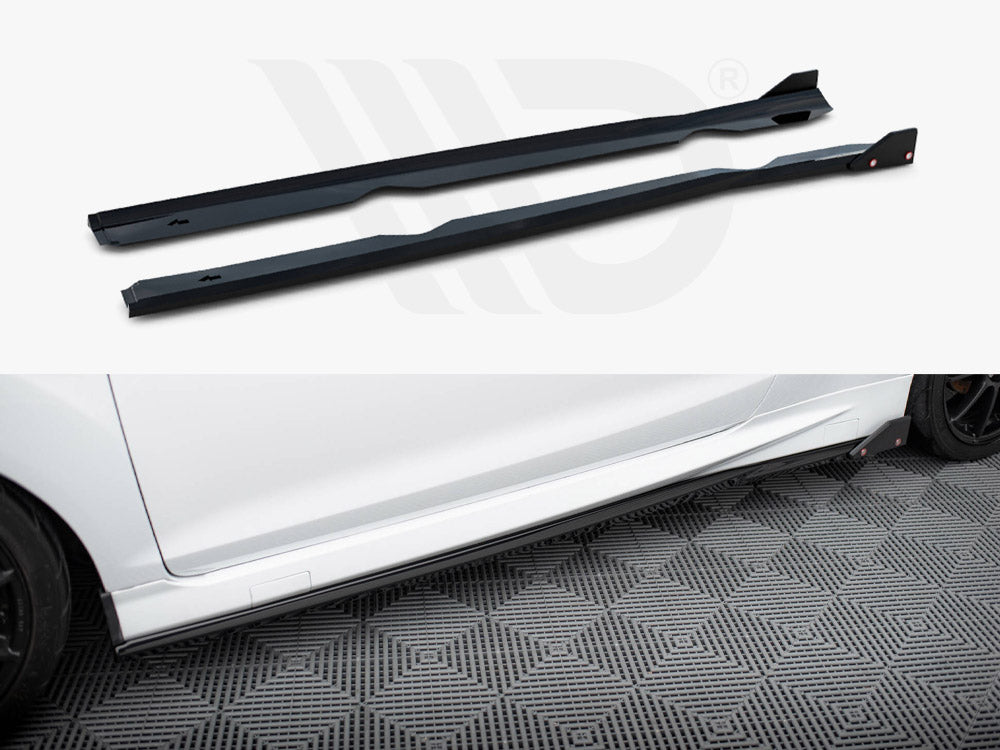 Maxton Design - Aftermarket SIDE SKIRTS DIFFUSERS V.4 + FLAPS FORD FIESTA ST / ST-LINE MK7