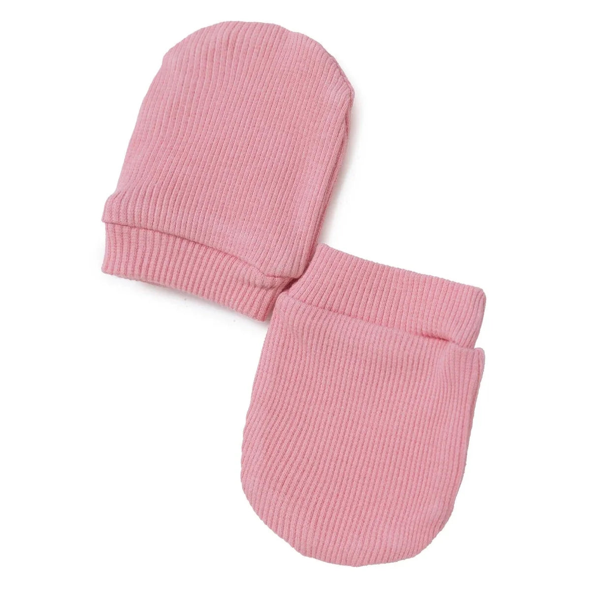 HelloBaby Interlock Baby Scratch Mitts (Newborn) - Dark Pink