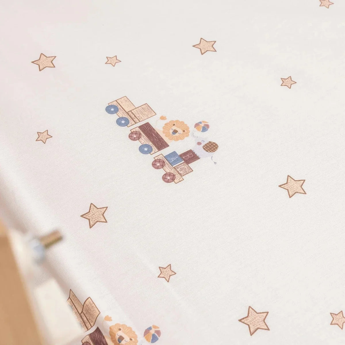 Little Dreams Vehicle Print Cot Bed Sheet Set (70 x 140 cm) - Beige Printed