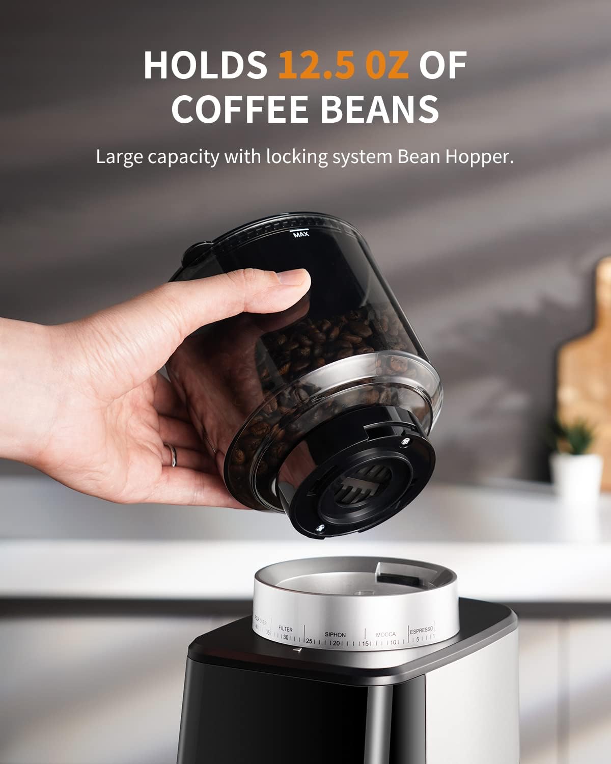 Conical Burr Coffee Grinder Electric 51 Settings with Timer Touchscreen Shardor
