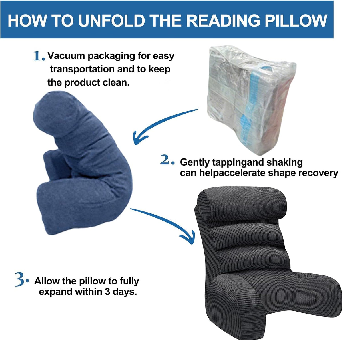 Reading Pillow for Bed Back Support Cuddle Cushion Sitting Upright Comfort Pillow