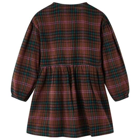 Kids' Dress With Long Sleeves Cognac 128