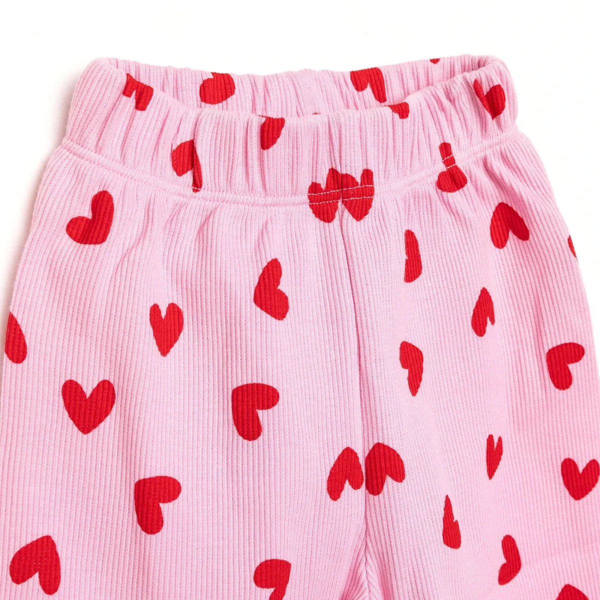 HelloBaby Heart Motif Ribbed Long Sleeve Baby Pyjama Set (6 Months to 4 Years)