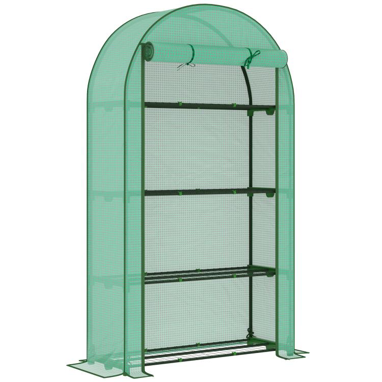 Four Shelf Mini Greenhouse - Green