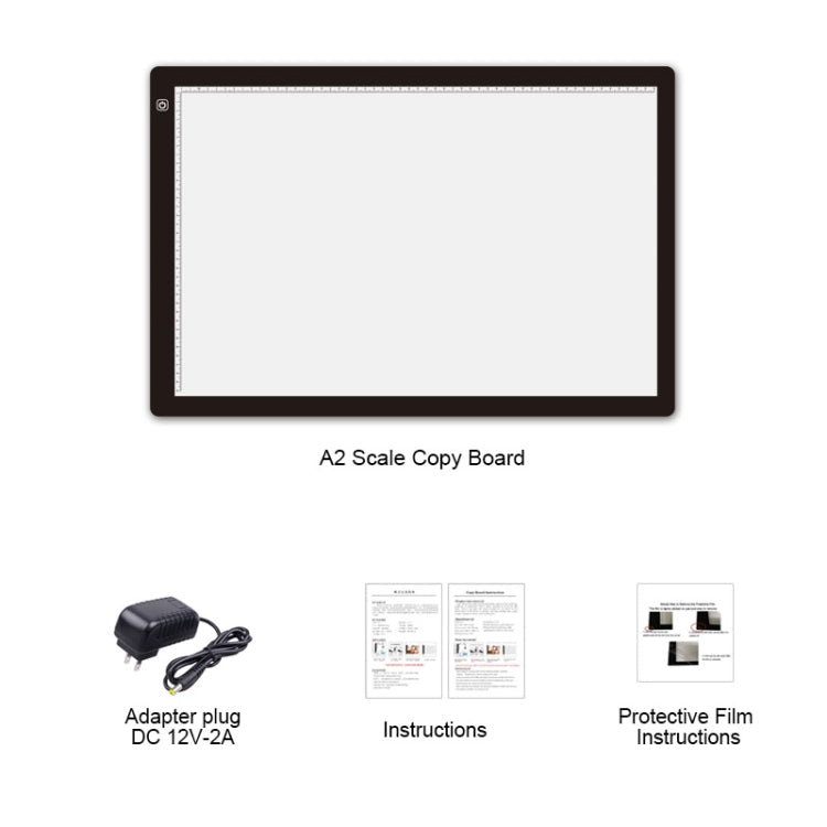 23W 12V LED Three Level of Brightness Dimmable A2 Acrylic Copy Boards Anime Sketch Drawing Sketchpad, EU Plug, EU Plug