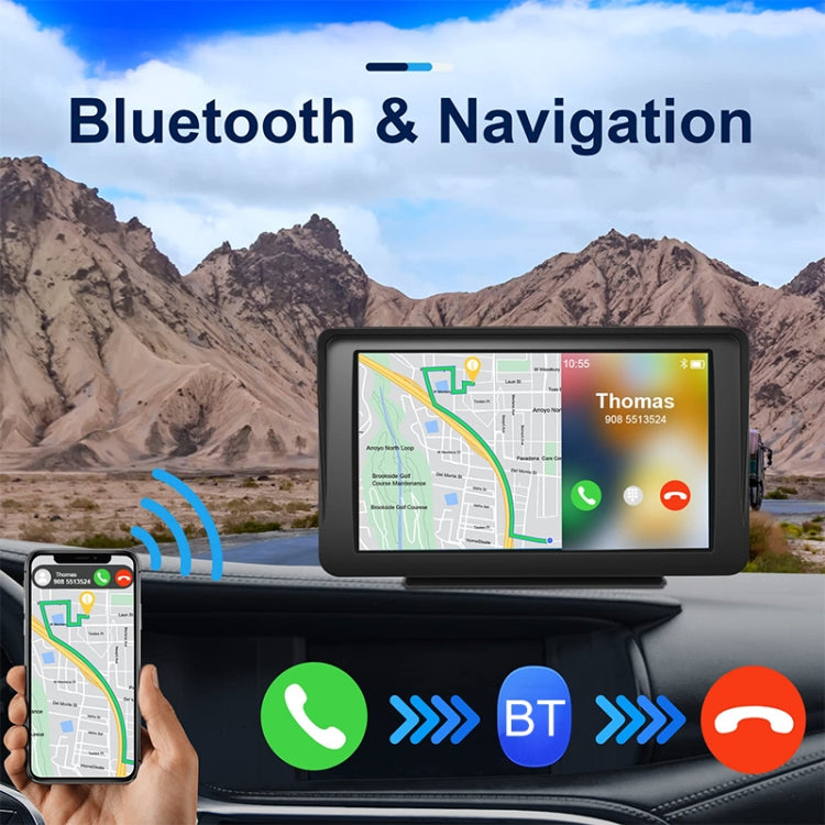 P701S 7 inch Portable Touch Display Wireless Car Navigator Smart CarPlay Bluetooth Reversing Image, P701S
