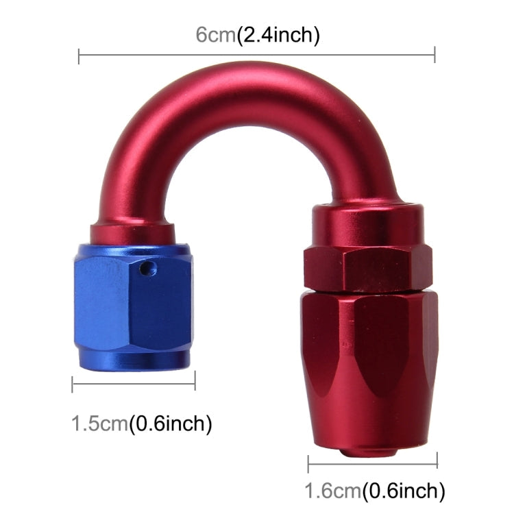 Pipe Joints 180 Degree Swivel Oil Fuel Fitting Adaptor Oil Cooler Hose Fitting Aluminum Alloy AN6 Curved Fitting Car Auto Accessories, 180 Degree AN6