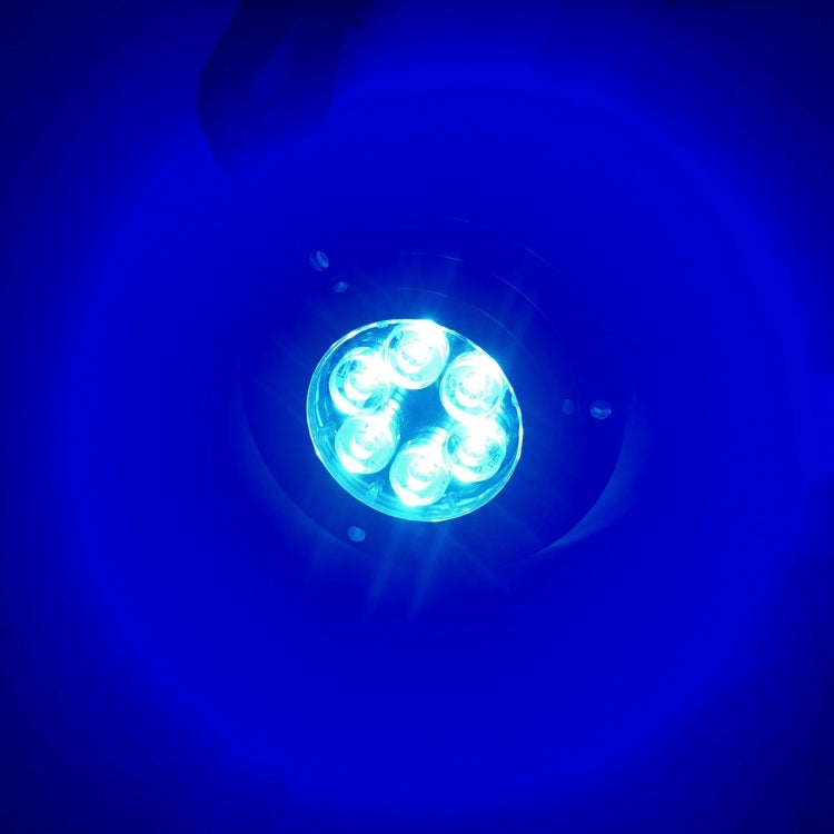 DC 10-30V 12W IP68 316 Stainless 6 LEDs Blue Light Underwater Light Boat High Power Bright for Marine / Yacht, 12W Blue Light