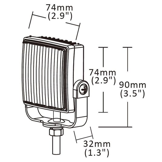 Square LED Strobe Light Head – R65 Approved 6 LED Warning Lamp with Bracket Mount