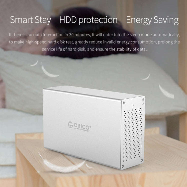 ORICO Honeycomb Series WS500RU3 SATA 3.5 inch 50TB USB 3.0 5 Bays Aluminum Alloy HDD / SSD Enclosure with Raid, USB 3.0 5 Bays with Raid