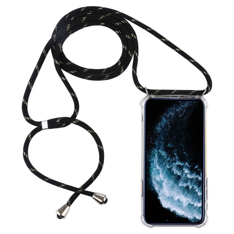 Four-Corner Anti-Fall Trasparent TPU Mobile Phone Case With Lanyard for iPhone, For iPhone 11 Pro