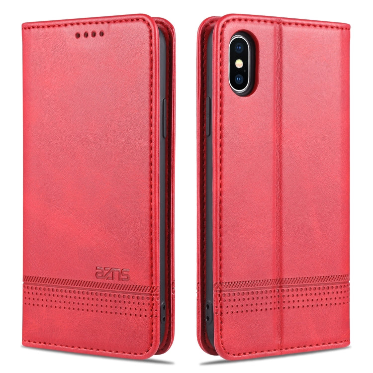AZNS Magnetic Calf Texture Horizontal Flip Leather Case with Card Slots & Holder & Wallet, For iPhone XR, For iPhone XS Max