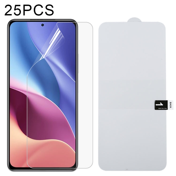 25 PCS Full Screen Protector Explosion-proof Hydrogel Film, For OPPO Realme GT 5G / Realme GT Master (25 PCS), For Xiaomi Redmi K40 / K40 Pro (25 PCS), For Xiaomi Redmi K40 Pro+ (25 PCS), For Xiaomi Redmi Note 10 4G / 5G / Note 10s (25 PCS)