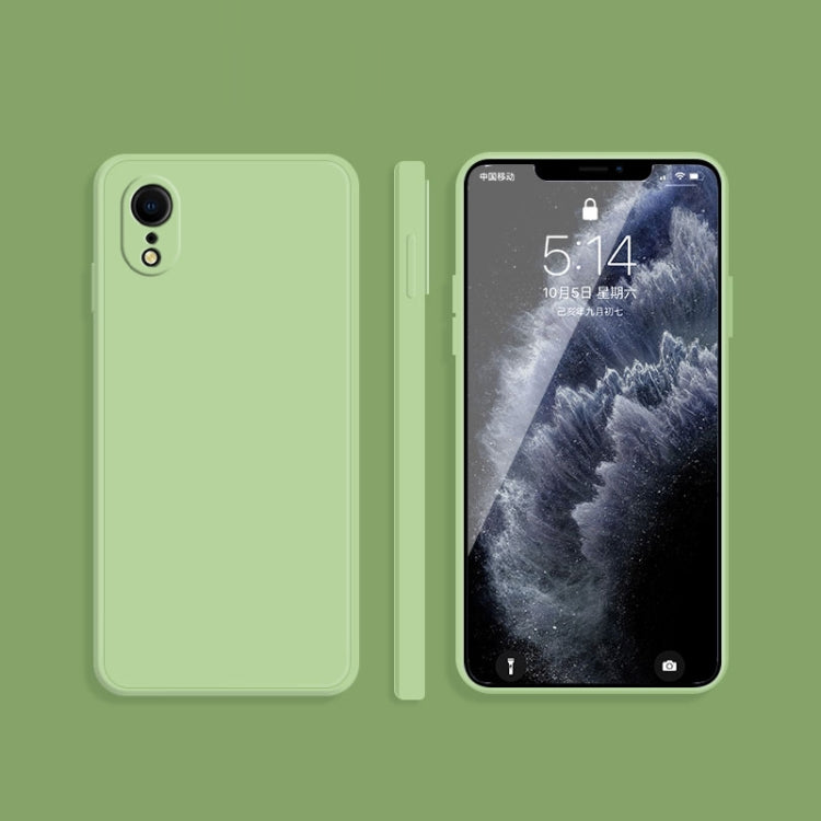 Solid Color silicone Straight Edge Dropproof Full Coverage Protective Case, For iPhone X / XS, For iPhone XR