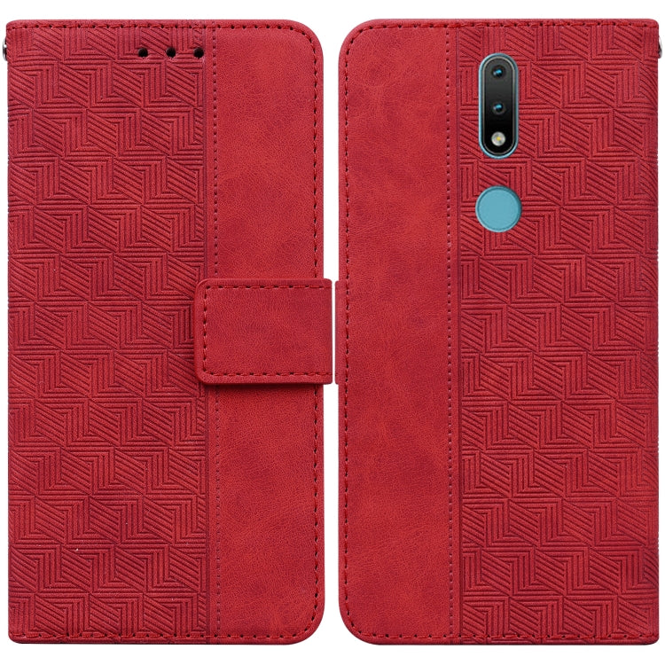 Geometric Embossed Leather Phone Case, For Nokia G300, For Nokia XR20, For Nokia 1.4, For Nokia 2.4