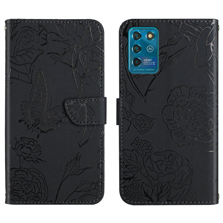 Skin Feel Butterfly Peony Embossed Leather Phone Case, For ZTE Libero 5G II, For ZTE Blade V30 Vita