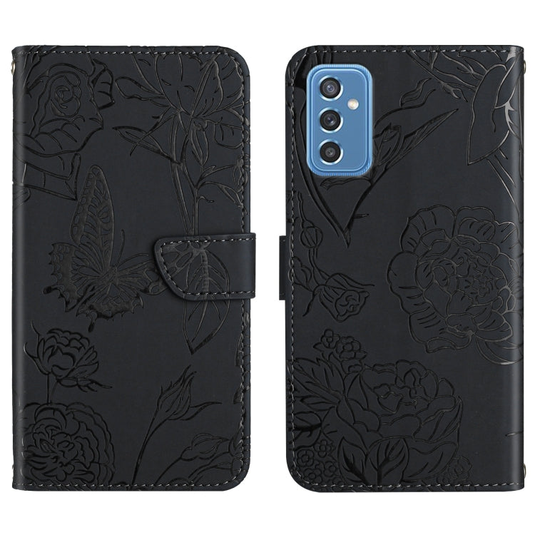 Skin Feel Butterfly Peony Embossed Leather Phone Case, For Samsung Galaxy M52 5G
