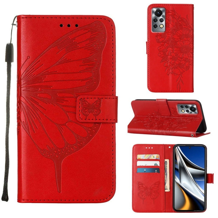 Embossed Butterfly Leather Phone Case, For Infinix Note 11, For Infinix Note 11i, For Infinix Note 11S / Note 11 Pro