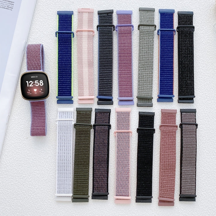 Nylon Rubber Buckle Watch Band, For Fitbit Versa 3