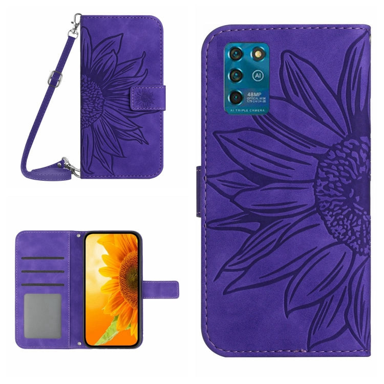 Skin Feel Sun Flower Pattern Flip Leather Phone Case with Lanyard, For ZTE Blade V30, For ZTE Blade V30 Vita