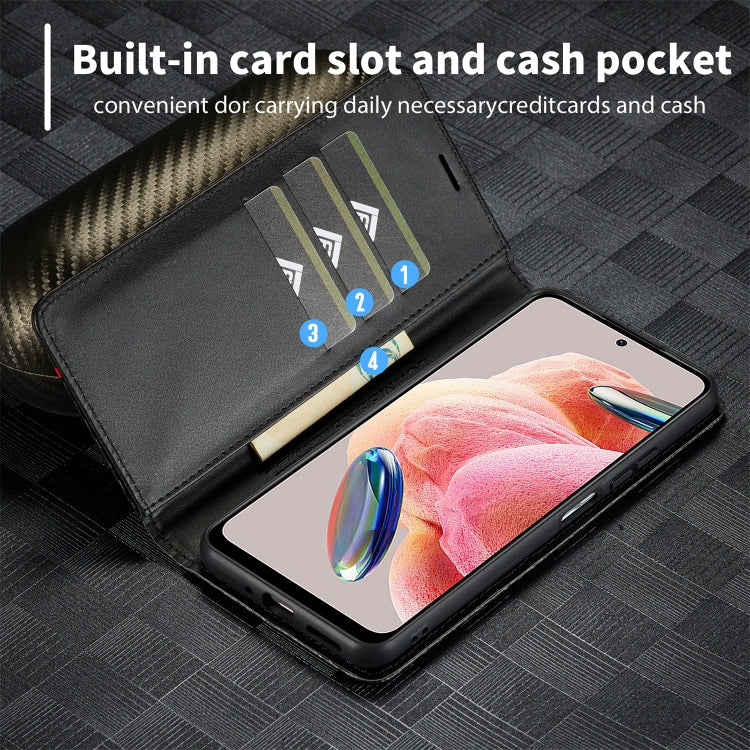 LC.IMEEKE Carbon Fiber Leather Phone Case, For Xiaomi Redmi Note 12 4G Global