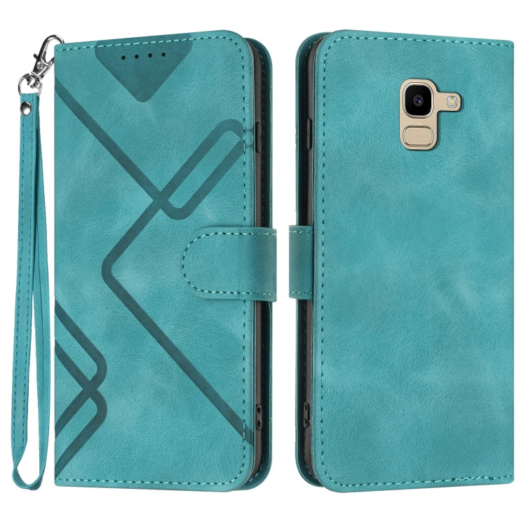 Line Pattern Skin Feel Leather Phone Case, For Samsung Galaxy S10+, For Samsung Galaxy S10, For Samsung Galaxy Note9, For Samsung Galaxy A6 2018