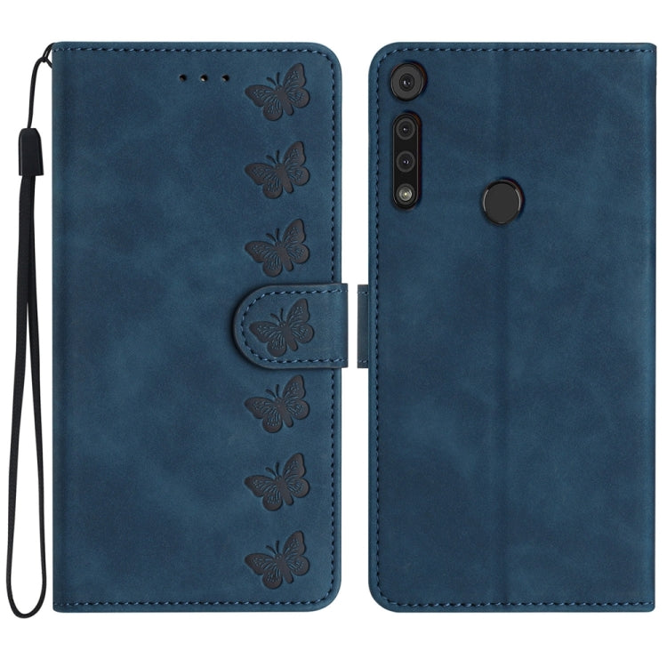 Seven Butterflies Embossed Leather Phone Case, For Motorola Moto G9, For Motorola Moto E 2020, For Motorola Edge+ 2020, For Motorola Moto G8 Play