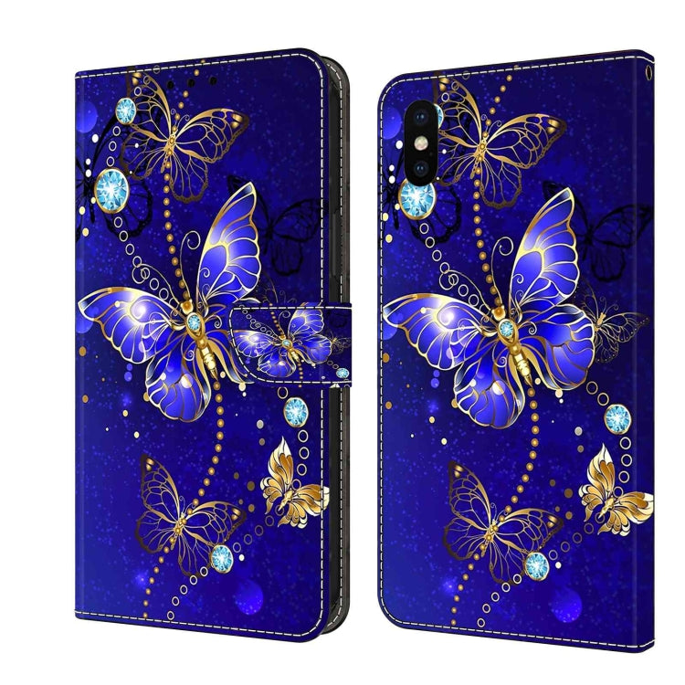 Crystal 3D Shockproof Protective Leather Phone Case, For iPhone X / XS