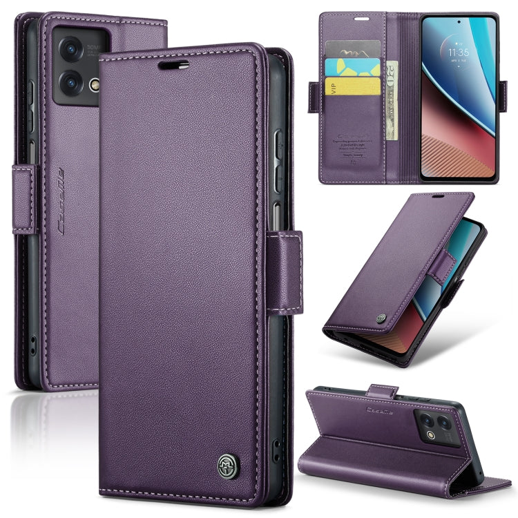 CaseMe 023 Butterfly Buckle Litchi Texture RFID Anti-theft Leather Phone Case, For Motorola Moto G Stylus 5G 2023