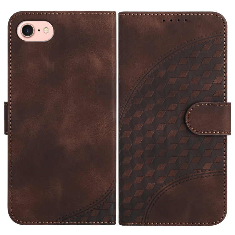 YX0060 Elephant Head Embossed Phone Leather Case with Lanyard, For iPhone 14 Pro, For iPhone 14 Pro Max, For iPhone SE 2022/SE 2020/6/7/8