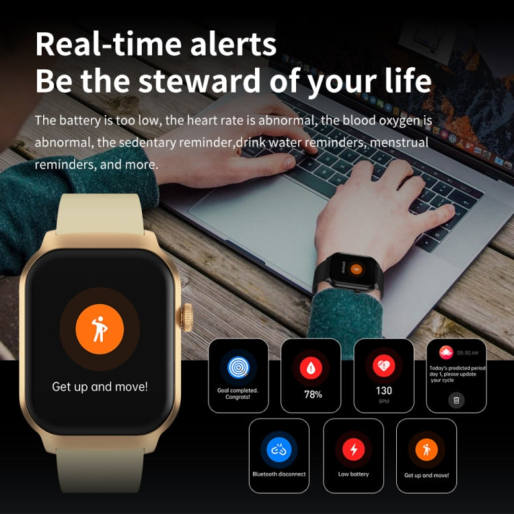 2.01 inch Leather Strap Bluetooth Call Smart Watch Support Heart Rate Monitoring / Non-invasive Blood Sugar, Leather Strap Black, Leather Strap Brown