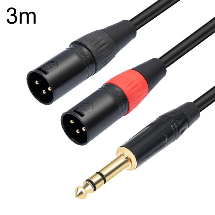 TC145YXK108RE-10 6.35mm 1/4 TRS Male to Dual XLR Male Audio Cable, 1m, 2m, 3m