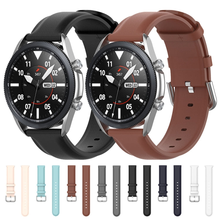 Round Tail Leather Strap, Size: Free Size 22mm, For Galaxy Watch 3 45mm