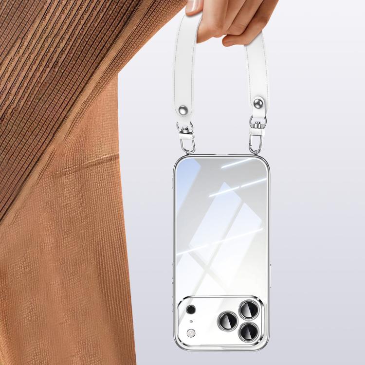 SULADA Electroplated Clear TPU Soft Frame Phone Case with Wrist Strap, For iPhone 18 Pro, For iPhone 18 Pro Max, For iPhone 17 Pro Max, For iPhone 17 Pro, For iPhone 17, For iPhone Air, For iPhone 16 Pro Max, For iPhone 16 Pro