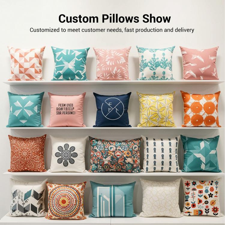 Colorful Branches Printed Sofa Pillow Case No Core Print On Your Demand, 35x35cm, 40x40cm, 45x45cm