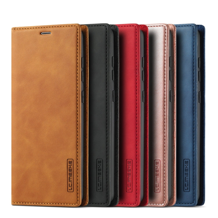 LC.IMEEK Strong Magnetism Ultra-thin Horizontal Flip Shockproof Matte TPU + PU Leather Case with Holder & Card Slots & Wallet, For Samsung Galaxy Note10+, For Samsung Galaxy Note10, For Samsung Galaxy Note20 Ultra, For Samsung Galaxy Note20
