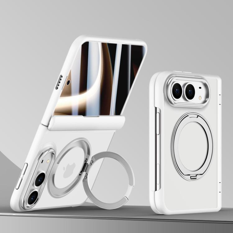 Shield Series Integrated HD Film Matte Frosted Magnetic Phone Case with 360-Degree Rotating Stand, For iPhone Duo