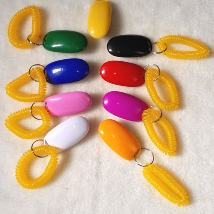 10 PCS Pet Training Clicker Button Dog Training Whistle with Key Chain & Spring Chain, Random Color Delivery, WIN-10001 Dog Training Whistle