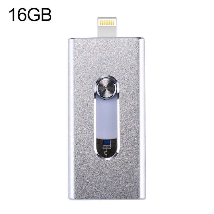 RQW-02 3 in 1 USB 2.0 & 8 Pin & Micro USB 16GB Flash Drive, RQW-02 Silver, RQW-02 Black, RQW-02 Gold, RQW-02 Blue, RQW-02 Red