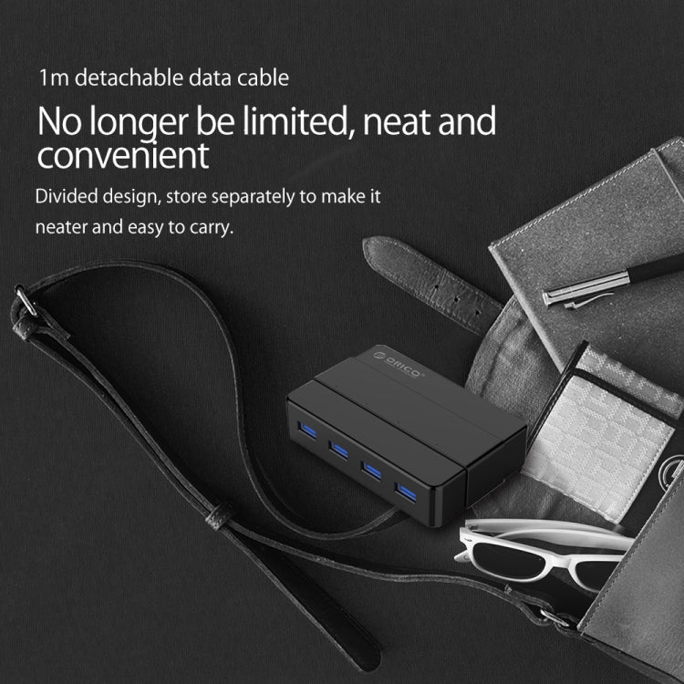 ORICO H4928-U3 ABS High Speed 4 Ports USB 3.0 HUB with 12V Power Adapter for Smartphones / Tablets