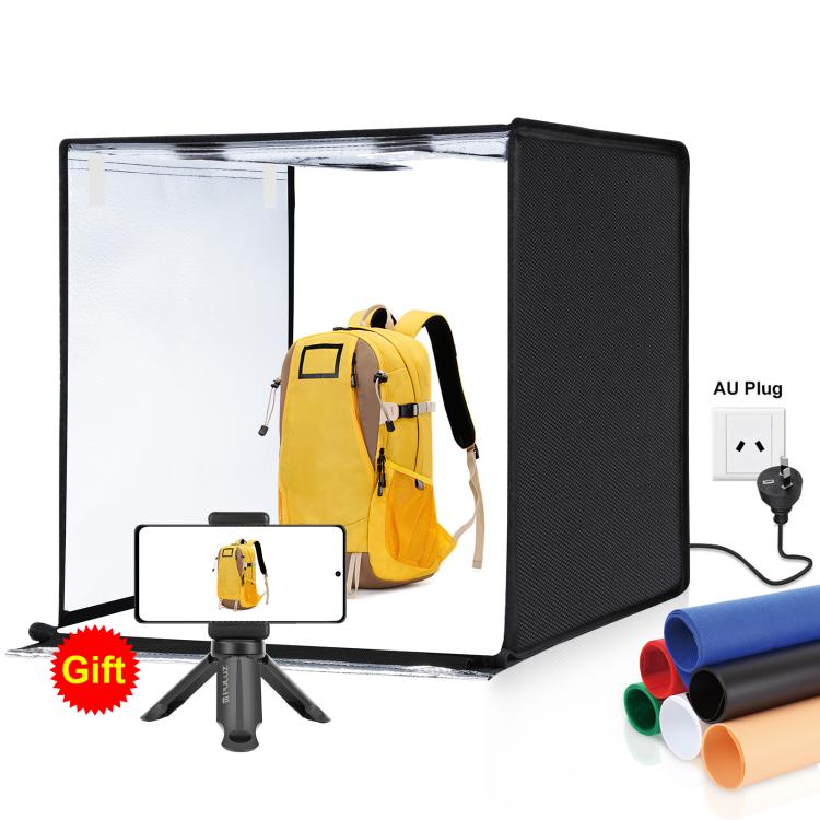 PULUZ Photo Studio Light Box Portable 60 x 60 x 60 cm Light Tent LED 5500K White Light Dimmable Mini 36W Photography Studio Tent Kit with 6 Removable Backdrops (Black Orange White Green Blue Red), 60cm Box(US), 60cm Box(UK), 60cm Box(EU), 60cm Box(AU)