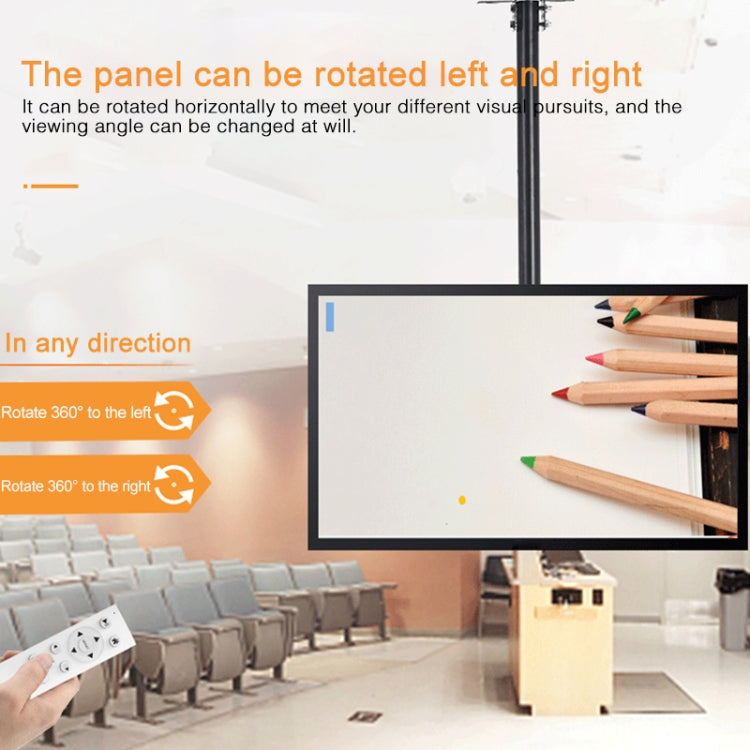 32-65 inch Universal Height & Angle Adjustable Single Screen TV Wall-mounted Ceiling Dual-use Bracket, Retractable Range: 0.5-2m, 32-65 inch