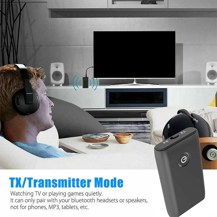B10S Bluetooth Adapter 5.0 Bluetooth Transmitter Receiver 2 in 1 Bluetooth Adapter, black