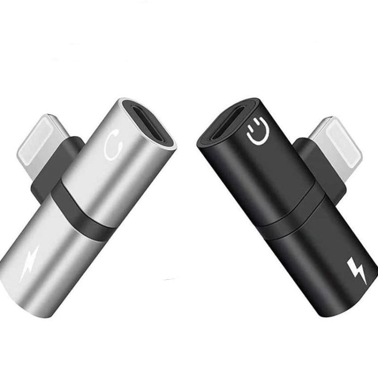 Zs-18182 2 PCS 2 in 1 8 Pin Male to 8 Pin Charging + 8 Pin Audio Female Connector Earphone Adapter, Supports Call & Volume Control, Compatible with IOS 13 System