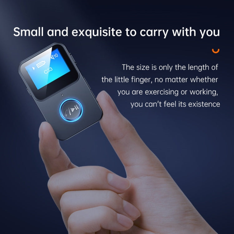 C33 Bluetooth 5.0 Audio Receiver Transmitter Portable MP3 Player with LCD Display Support Remote Control Camera