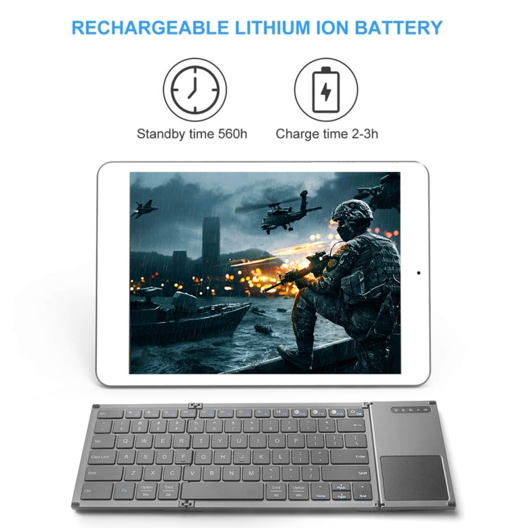 B066S Multi-function Ultra-thin Mini Wireless Three Fold Bluetooth Keyboard, B066S